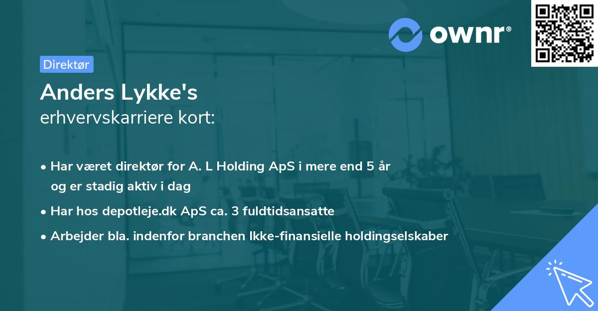 Anders Lykke's erhvervskarriere kort