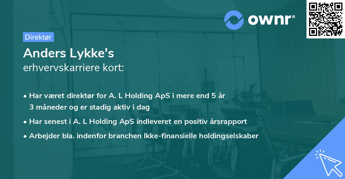 Anders Lykke's erhvervskarriere kort