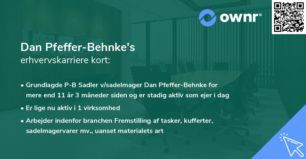 Dan Pfeffer-Behnke's erhvervskarriere kort