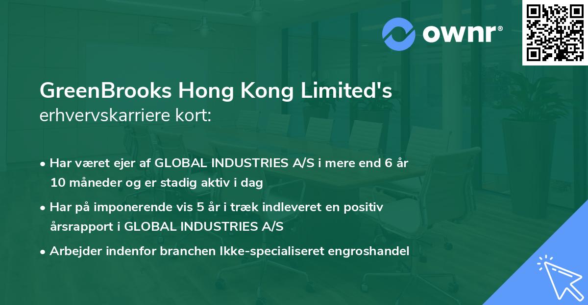 GreenBrooks Hong Kong Limited's erhvervskarriere kort