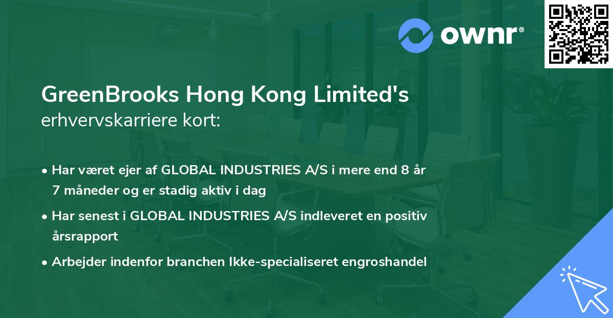 GreenBrooks Hong Kong Limited's erhvervskarriere kort
