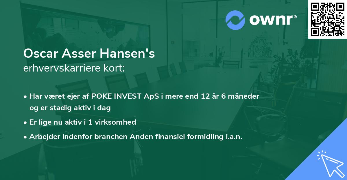 Oscar Asser Hansen's erhvervskarriere kort