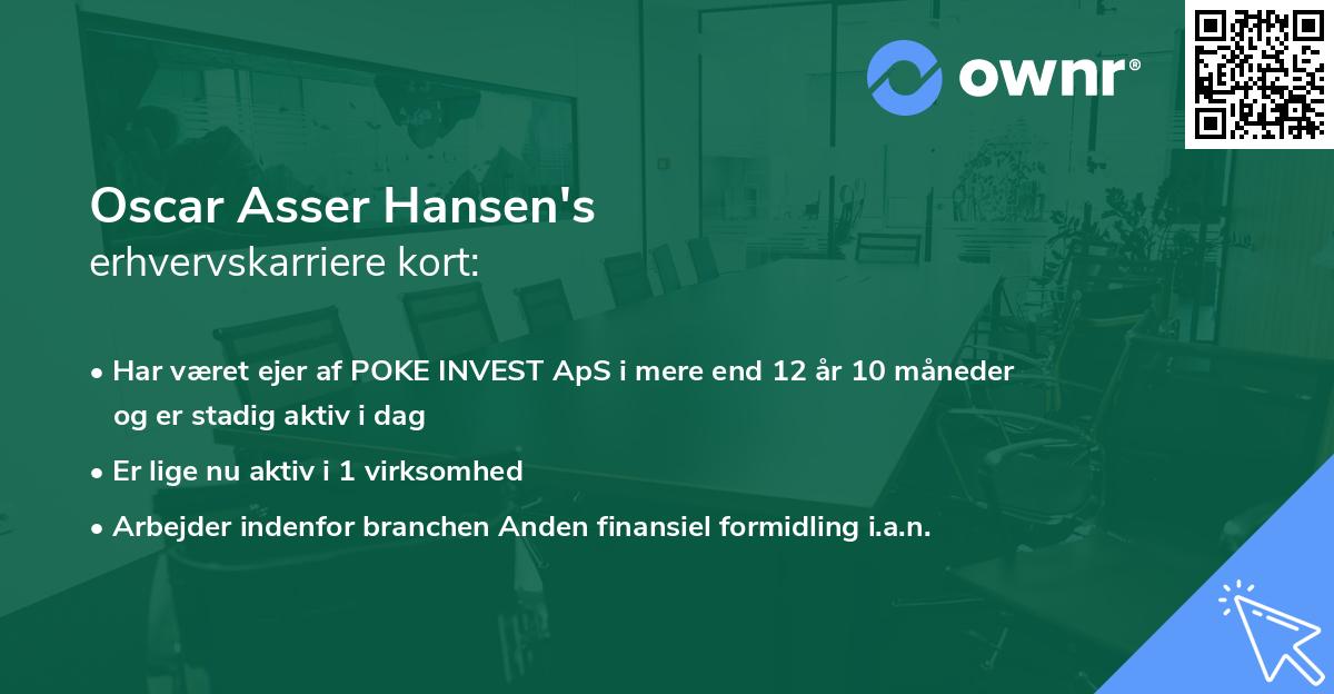 Oscar Asser Hansen's erhvervskarriere kort