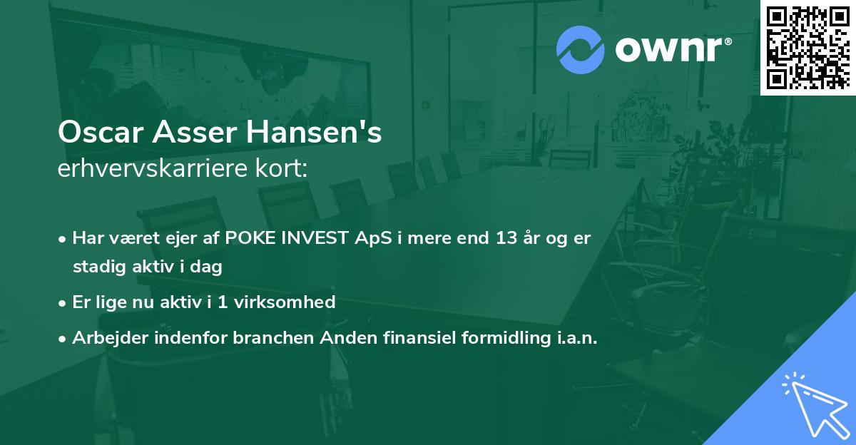 Oscar Asser Hansen's erhvervskarriere kort