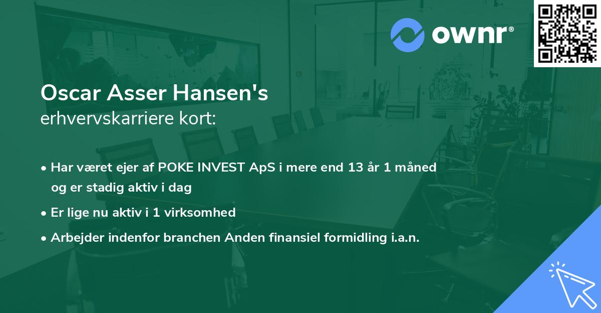 Oscar Asser Hansen's erhvervskarriere kort