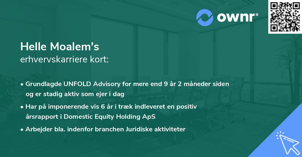 Helle Moalem's erhvervskarriere kort