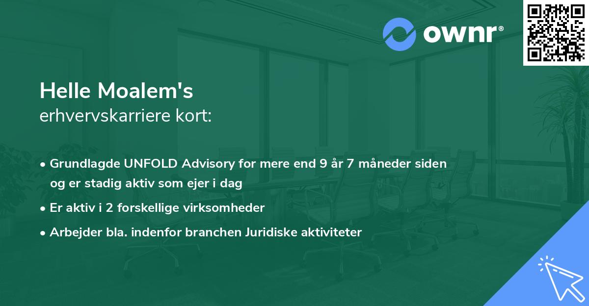 Helle Moalem's erhvervskarriere kort