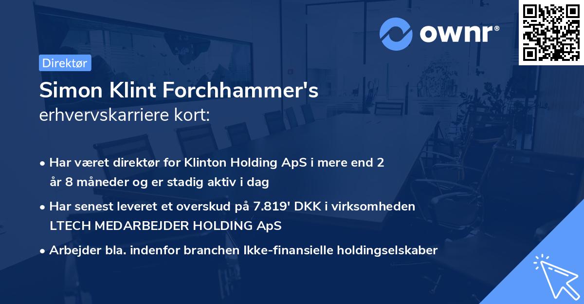 Simon Klint Forchhammer's erhvervskarriere kort