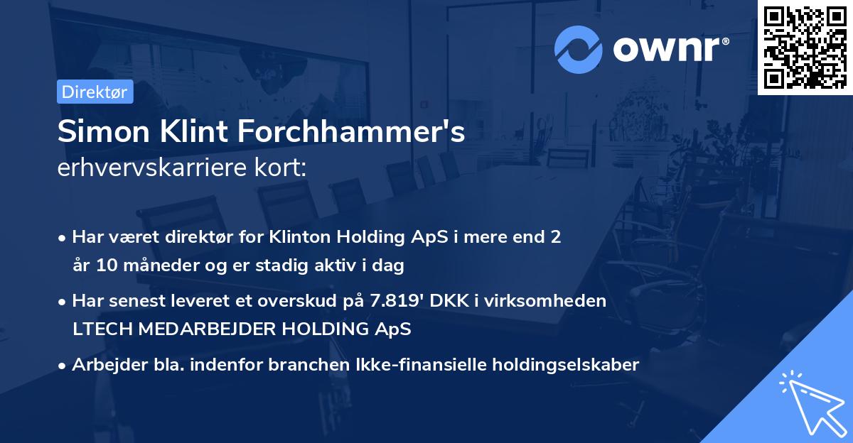 Simon Klint Forchhammer's erhvervskarriere kort