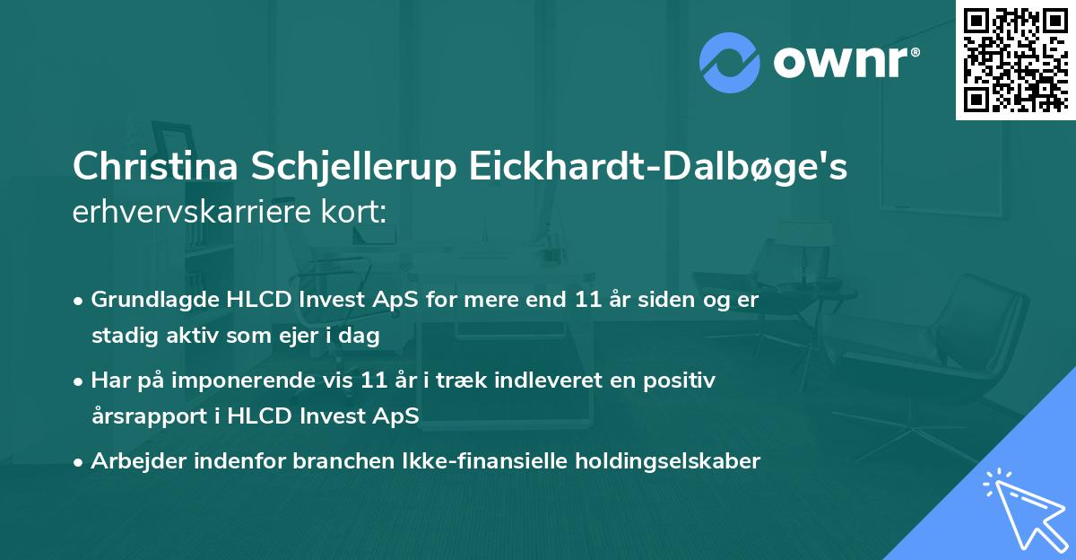 Christina Schjellerup Eickhardt-Dalbøge's erhvervskarriere kort