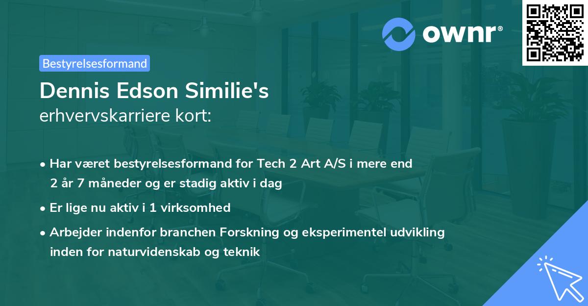 Dennis Edson Similie's erhvervskarriere kort