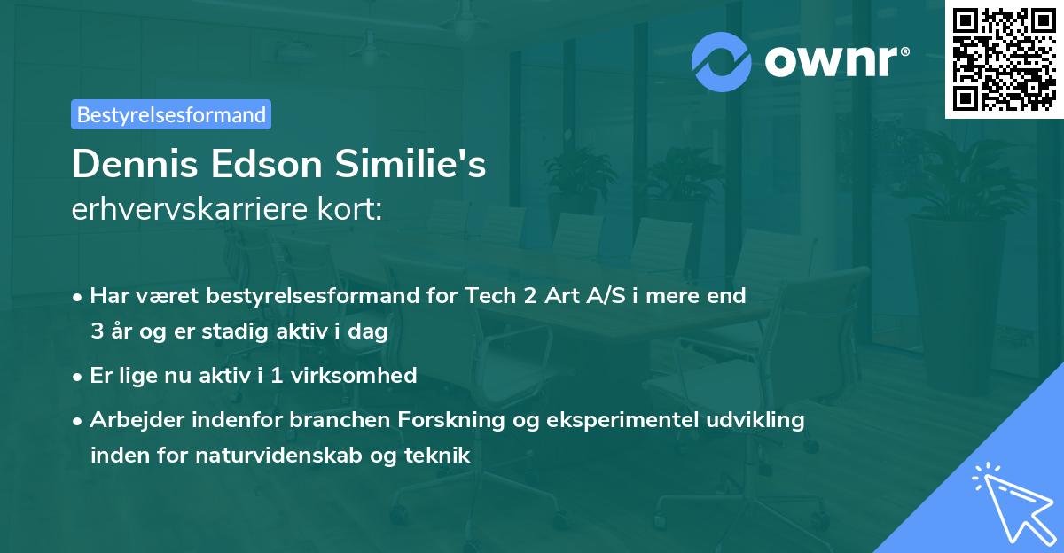 Dennis Edson Similie's erhvervskarriere kort