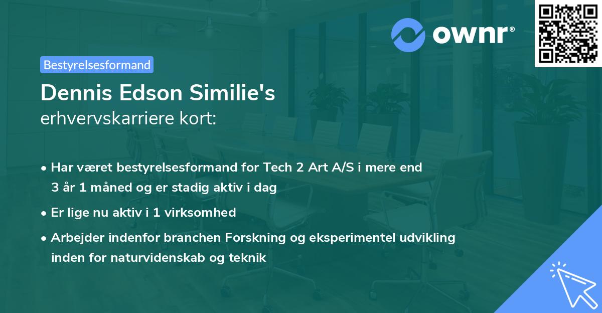 Dennis Edson Similie's erhvervskarriere kort