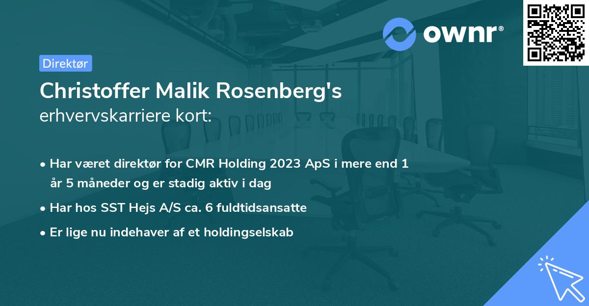 Christoffer Malik Rosenberg's erhvervskarriere kort