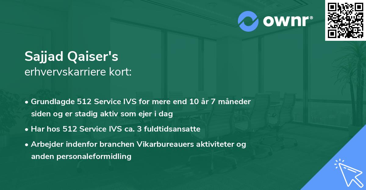 Sajjad Qaiser's erhvervskarriere kort
