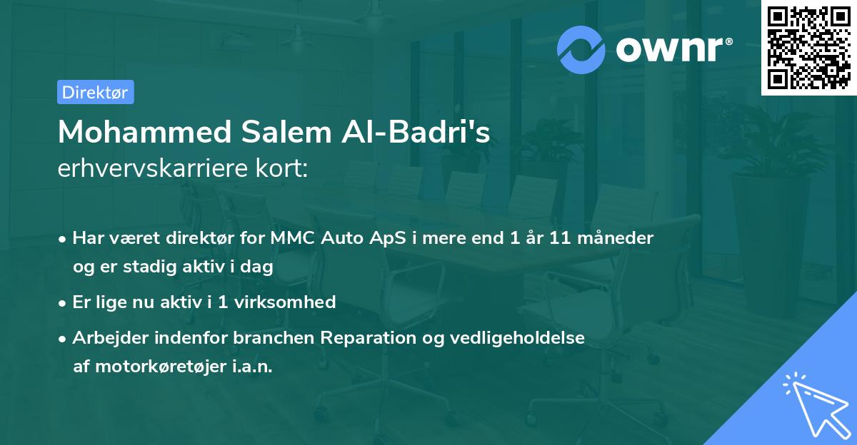 Mohammed Salem Al-Badri's erhvervskarriere kort