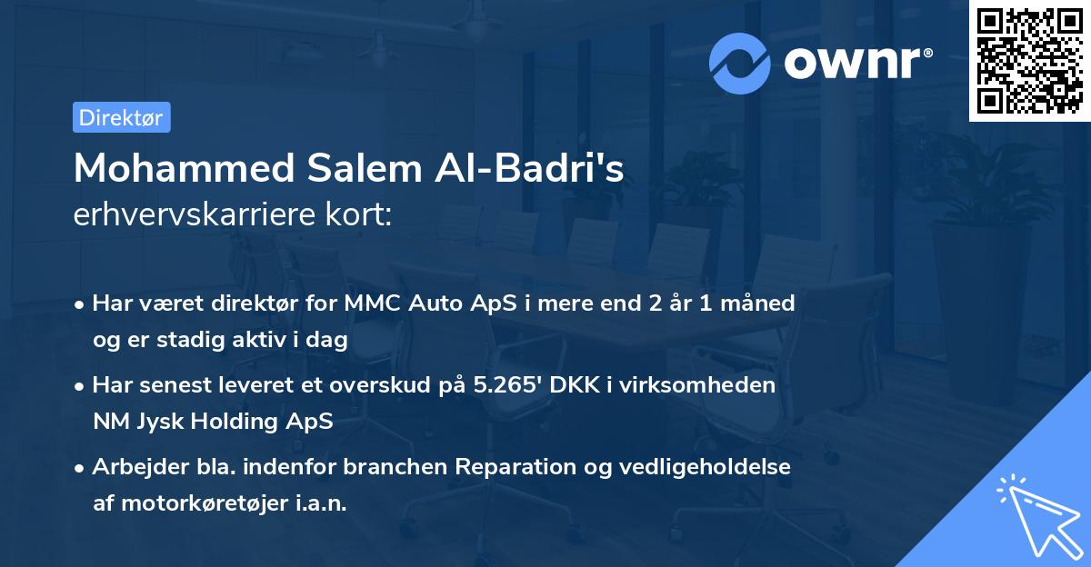 Mohammed Salem Al-Badri's erhvervskarriere kort