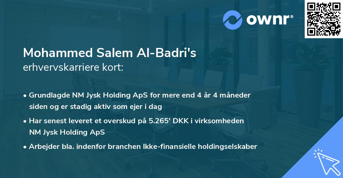 Mohammed Salem Al-Badri's erhvervskarriere kort