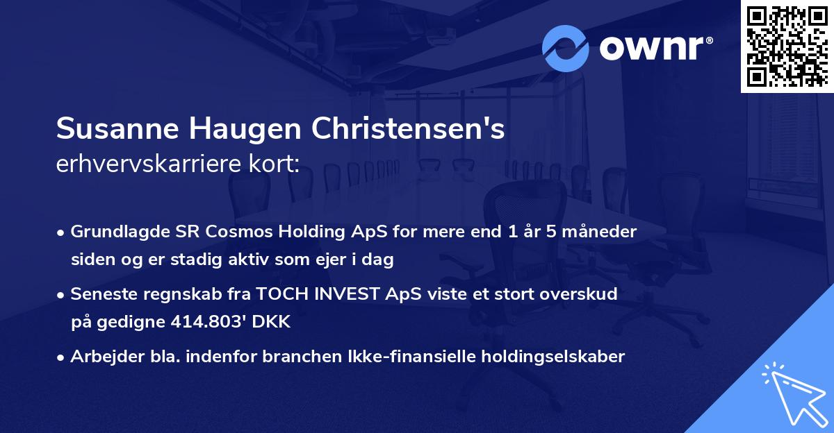 Susanne Haugen Christensen's erhvervskarriere kort