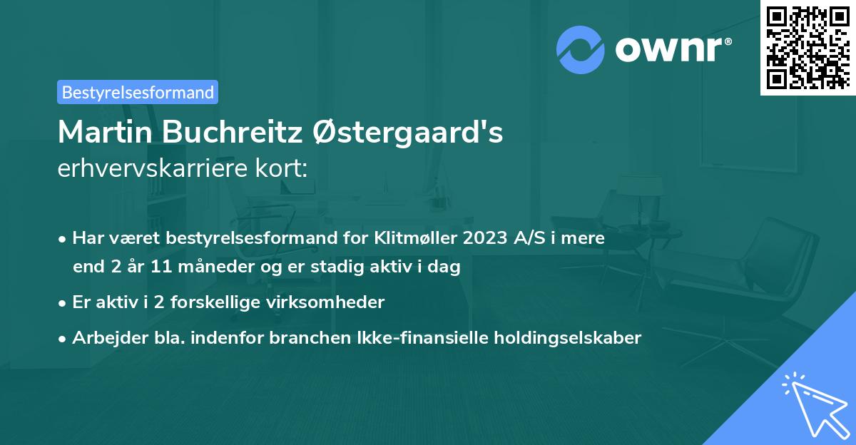 Martin Buchreitz Østergaard's erhvervskarriere kort