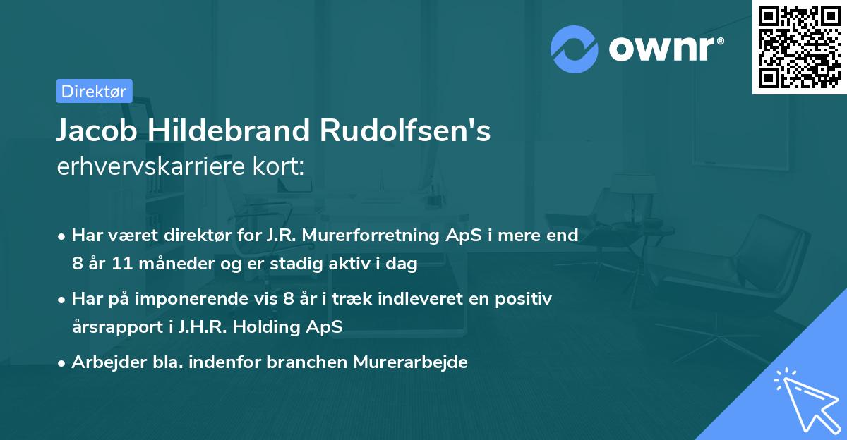 Jacob Hildebrand Rudolfsen's erhvervskarriere kort