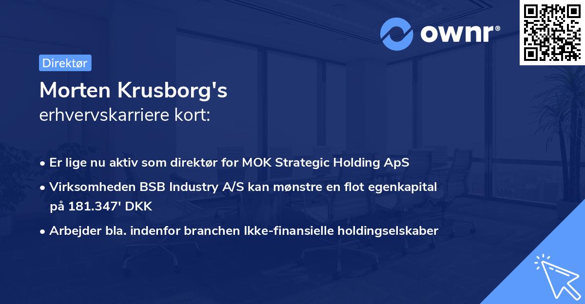 Morten Krusborg's erhvervskarriere kort