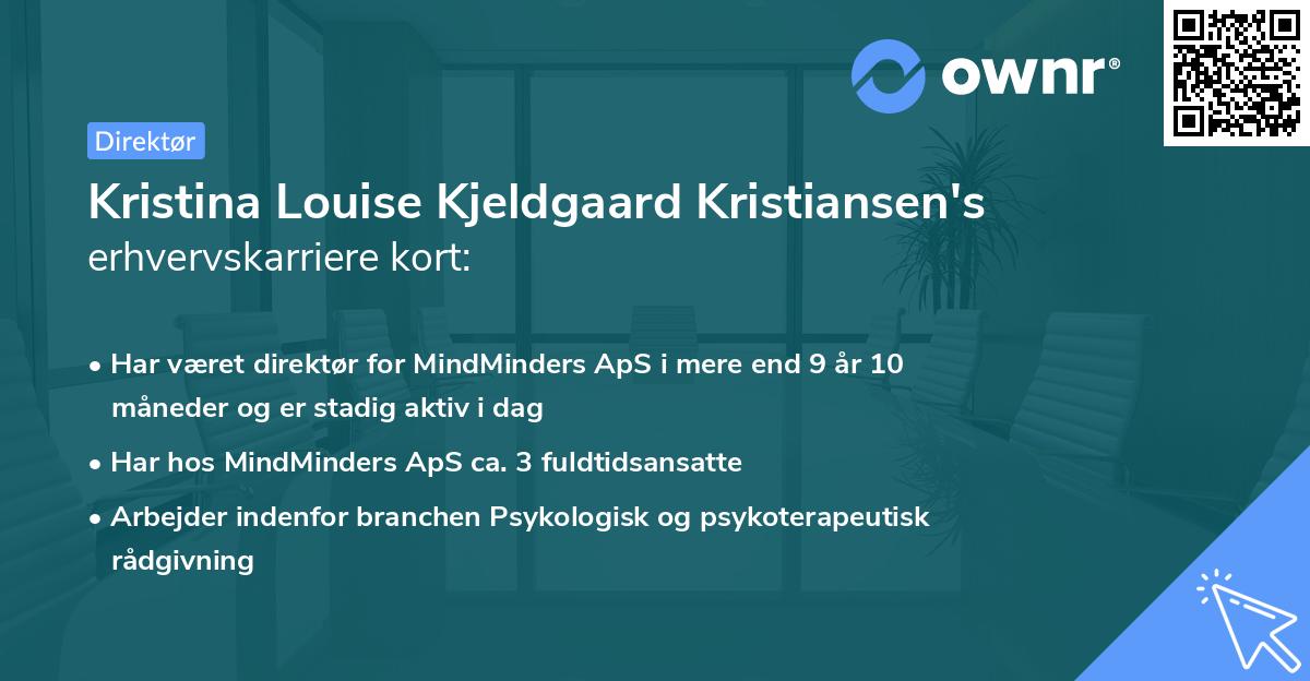 Kristina Louise Kjeldgaard Kristiansen's erhvervskarriere kort