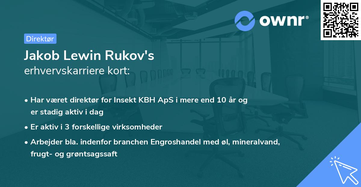 Jakob Lewin Rukov's erhvervskarriere kort