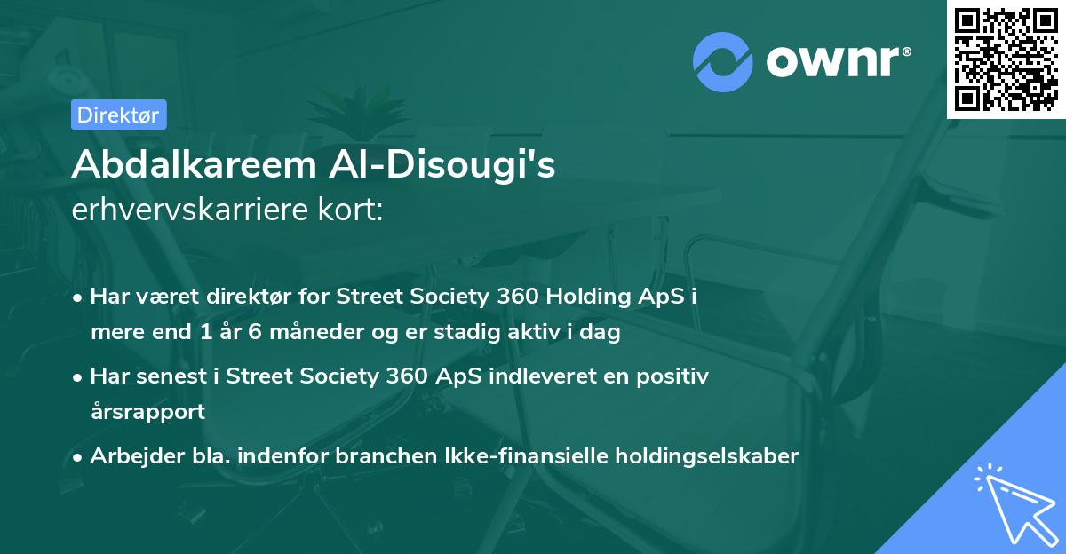 Abdalkareem Al-Disougi's erhvervskarriere kort