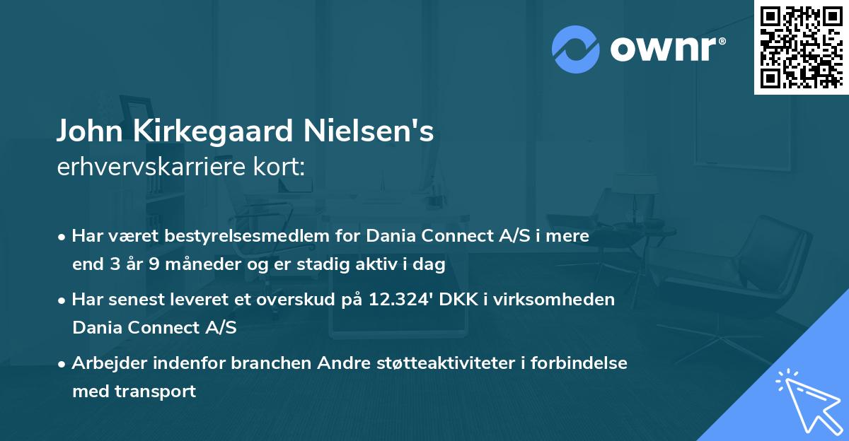 John Kirkegaard Nielsen's erhvervskarriere kort
