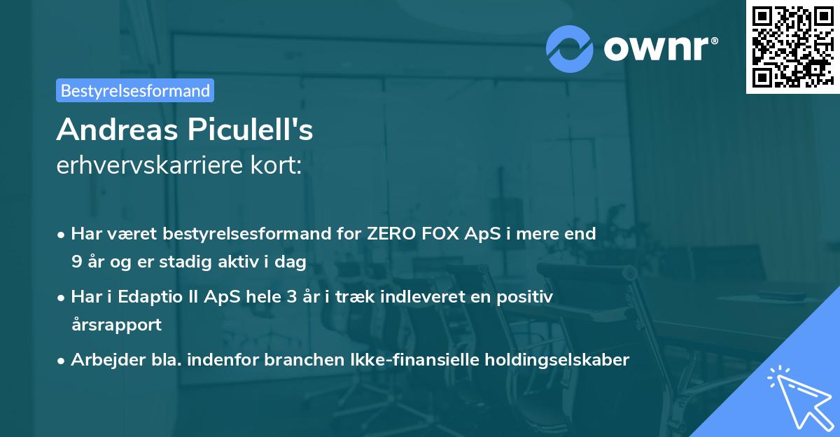 Andreas Piculell's erhvervskarriere kort