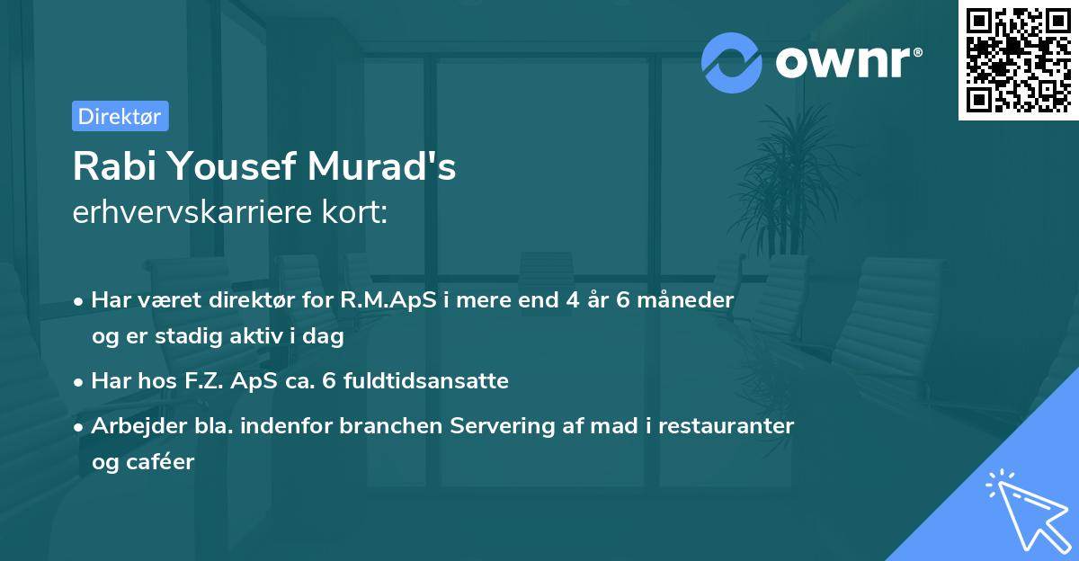 Rabi Yousef Murad's erhvervskarriere kort