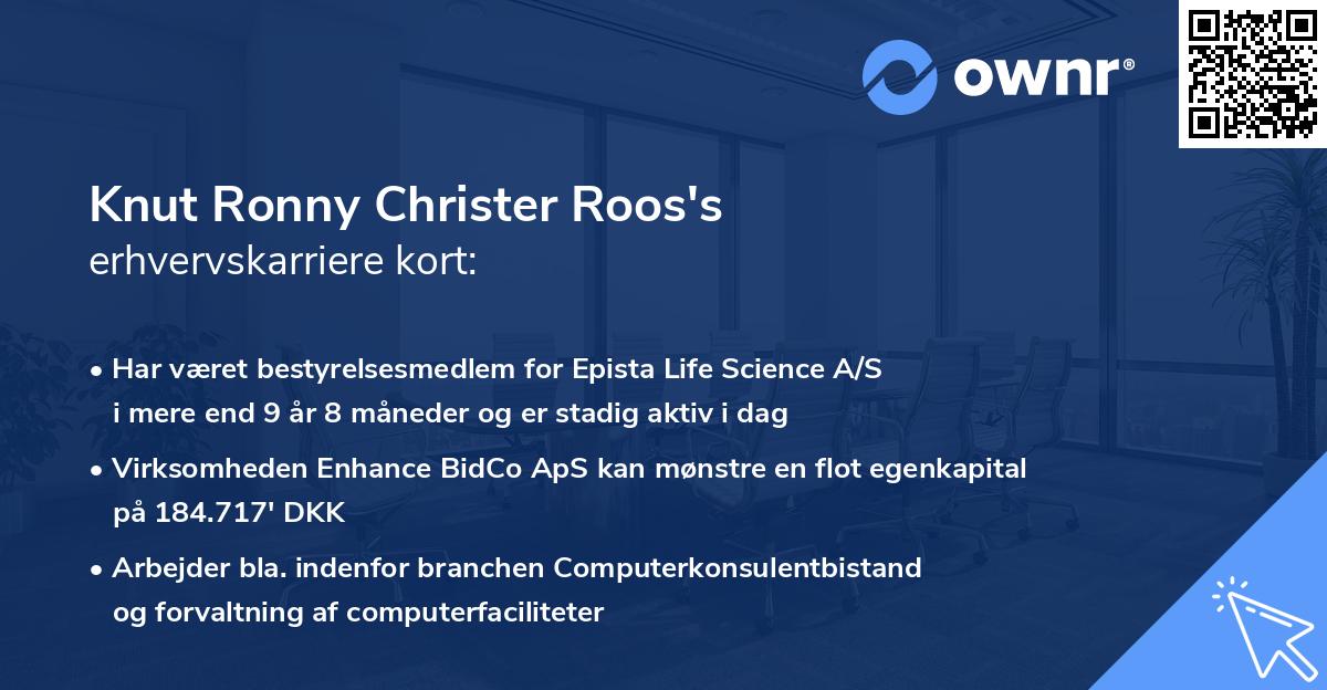 Knut Ronny Christer Roos's erhvervskarriere kort