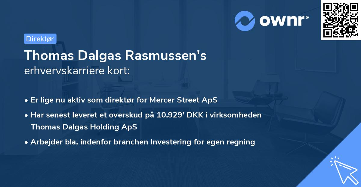 Thomas Dalgas Rasmussen's erhvervskarriere kort