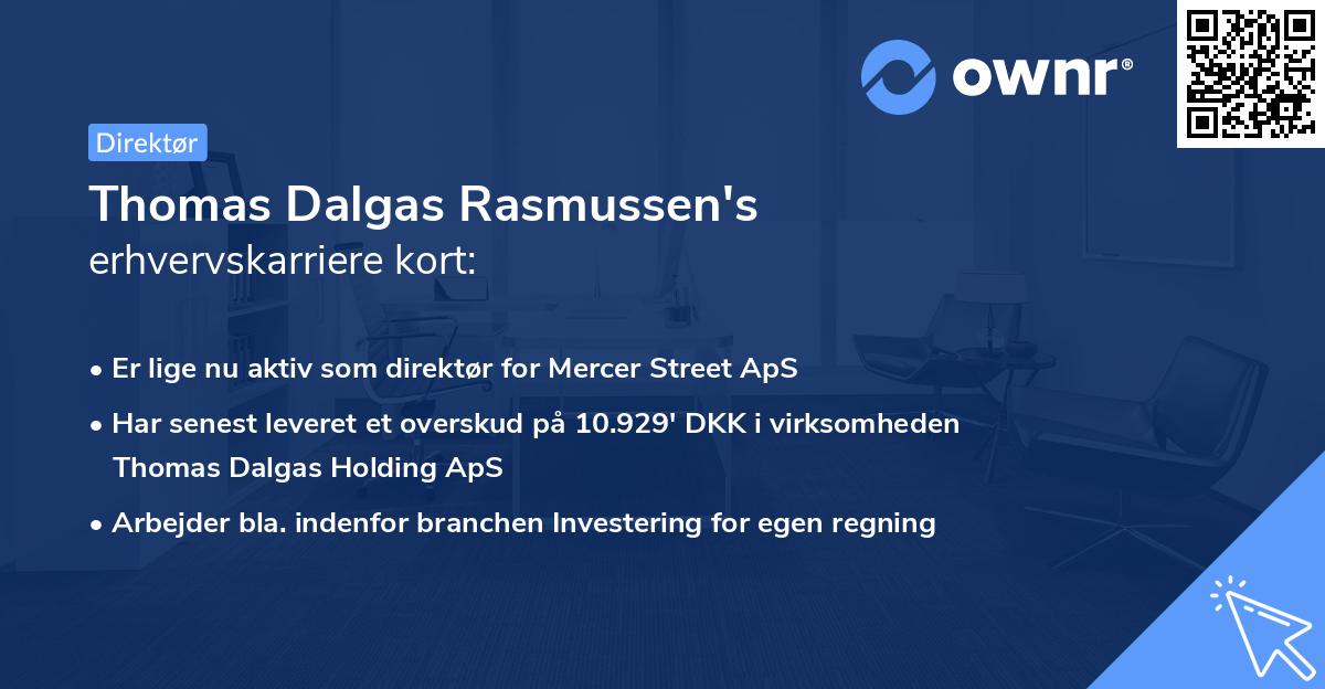 Thomas Dalgas Rasmussen's erhvervskarriere kort