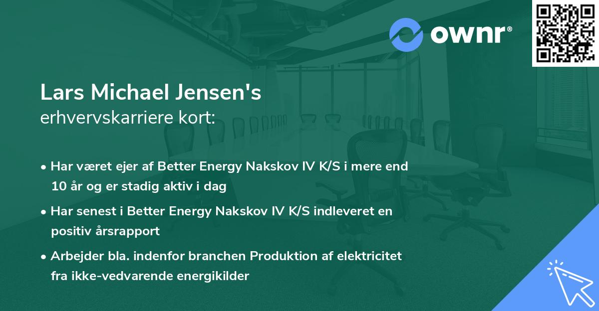 Lars Michael Jensen's erhvervskarriere kort