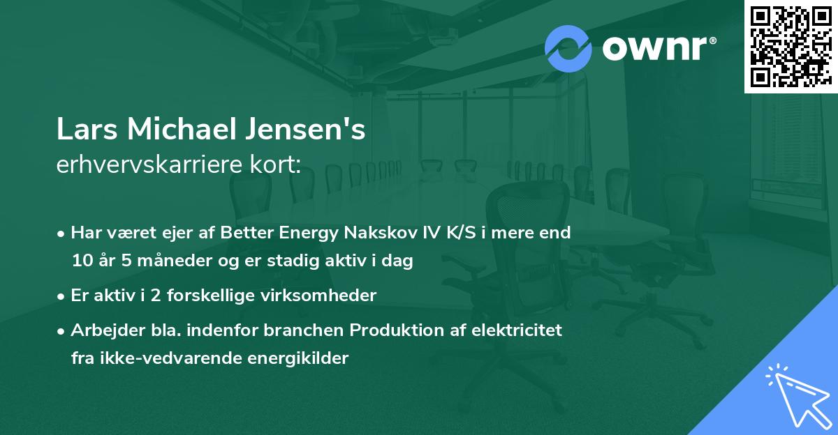 Lars Michael Jensen's erhvervskarriere kort