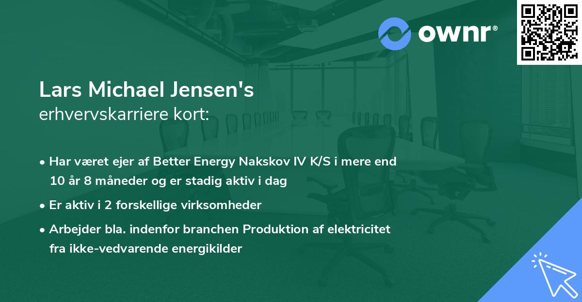 Lars Michael Jensen's erhvervskarriere kort