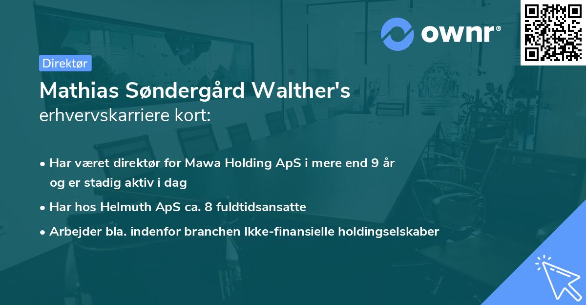 Mathias Søndergård Walther's erhvervskarriere kort