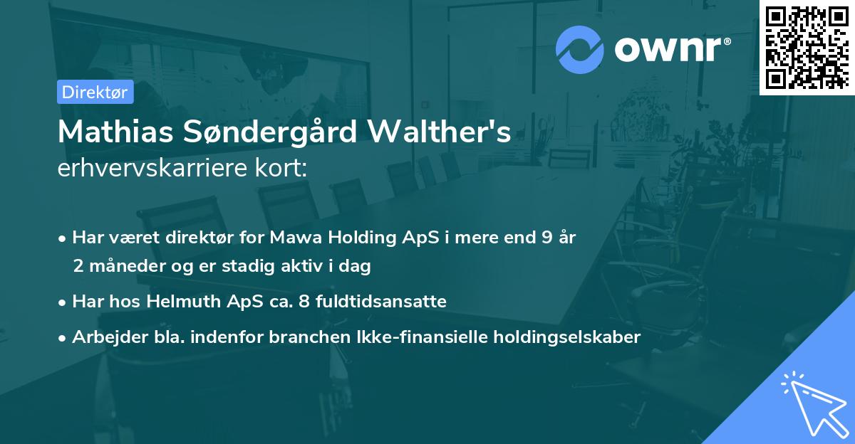 Mathias Søndergård Walther's erhvervskarriere kort