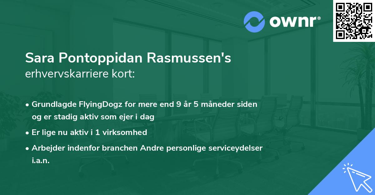 Sara Pontoppidan Rasmussen's erhvervskarriere kort