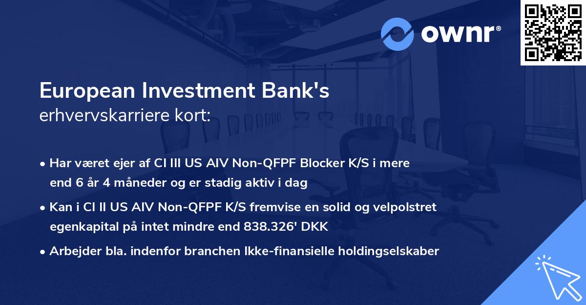 European Investment Bank's erhvervskarriere kort