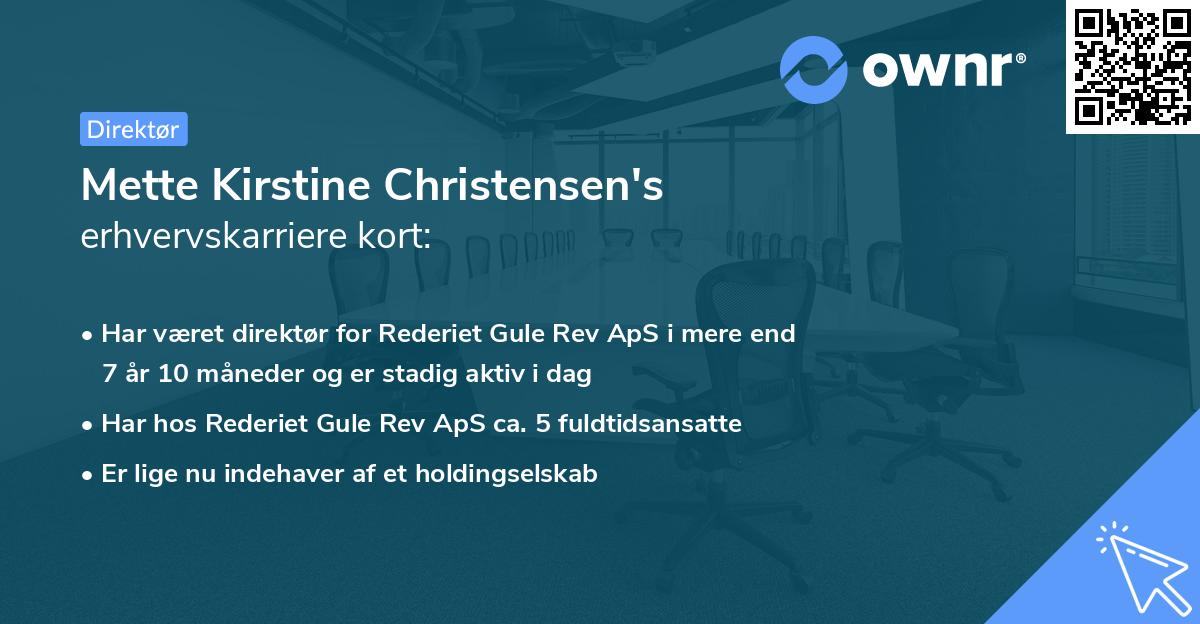 Mette Kirstine Christensen's erhvervskarriere kort