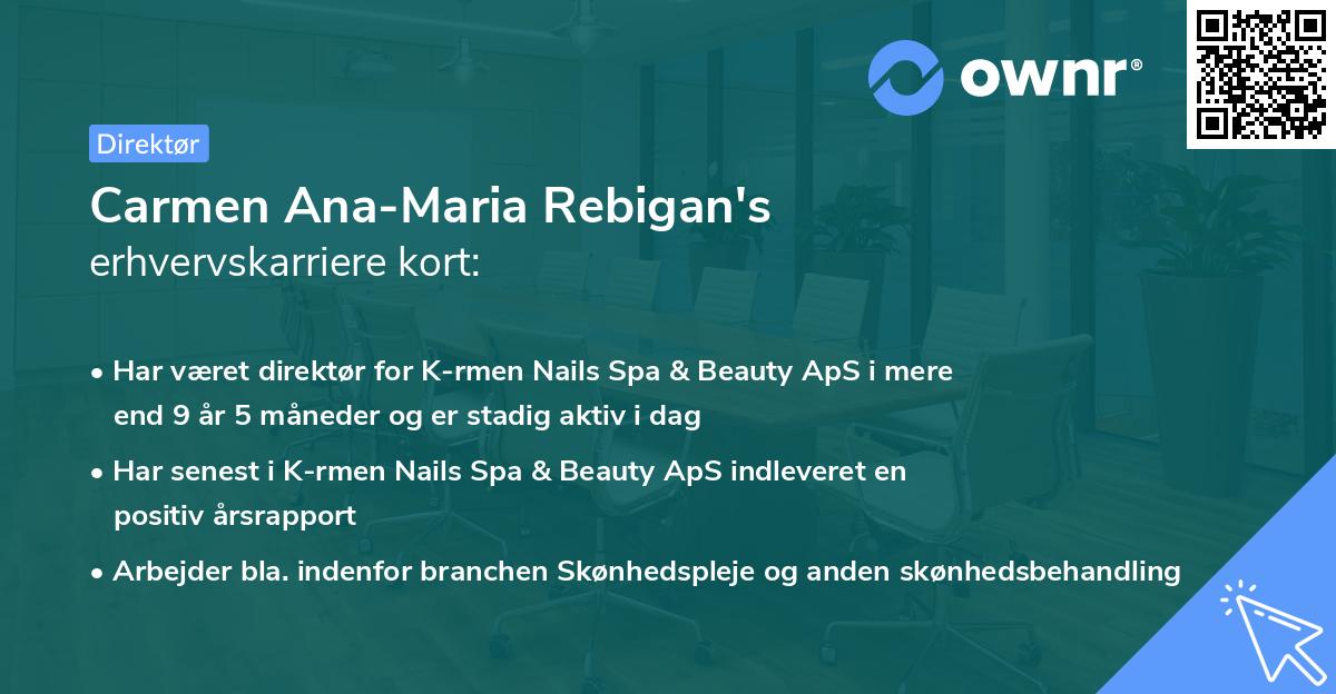 Carmen Ana-Maria Rebigan's erhvervskarriere kort