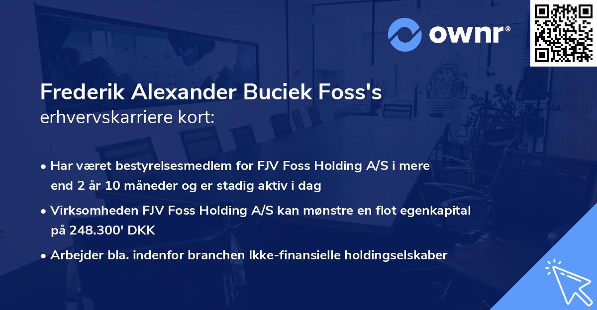 Frederik Alexander Buciek Foss's erhvervskarriere kort