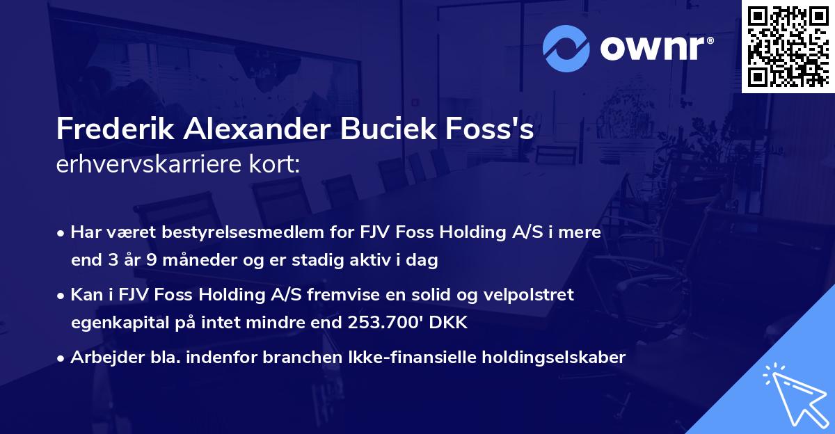 Frederik Alexander Buciek Foss's erhvervskarriere kort