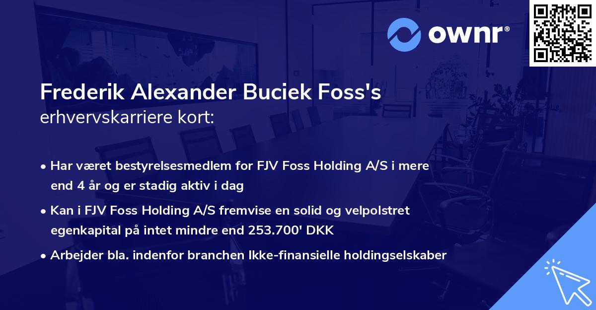 Frederik Alexander Buciek Foss's erhvervskarriere kort
