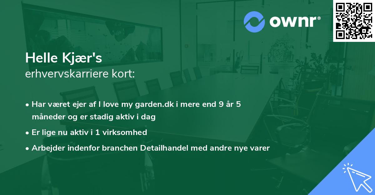 Helle Kjær's erhvervskarriere kort