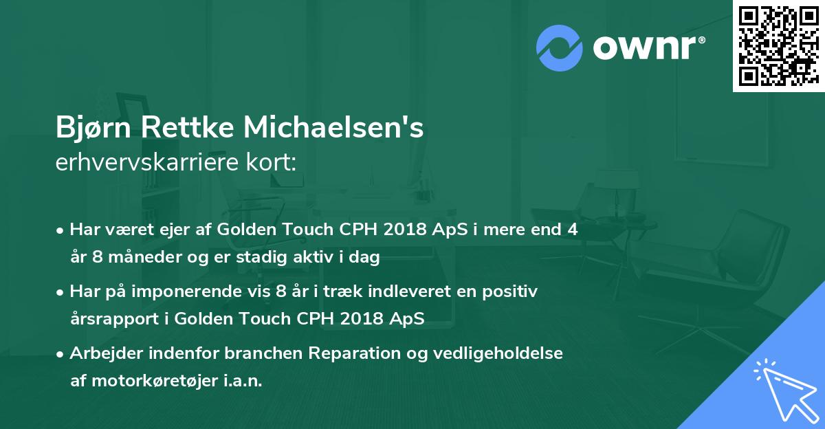 Bjørn Rettke Michaelsen's erhvervskarriere kort