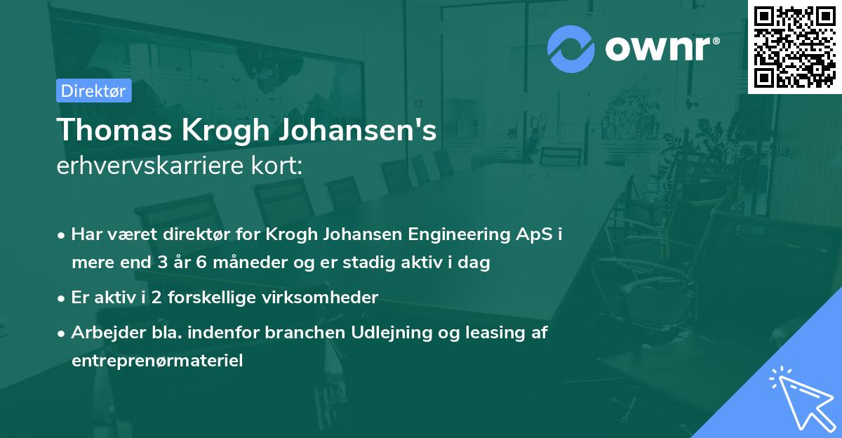 Thomas Krogh Johansen's erhvervskarriere kort